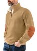 Men's Clothing Half Zip Sweatshirt Men's Autumn And Winter American Lamb Wool Stand Up Collar Embroidery Plus Velvet Sweatshirt_viptrois.com