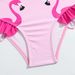 Mother & Kids Children's Swimsuit Bikini One Shoulder Ruffled Flamingo Print Triangle Quick Drying Little Girl Swimsuit_viptrois.com
