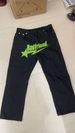 Men's Clothing style letter printed jeans men's high street fashion trend loose straight casual trousers trend_viptrois.com