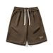 Men's Clothing Split Three Dimensional Pleated Casual Shorts Retro Texture Loose Letter Embroidered Sports Shorts_viptrois.com