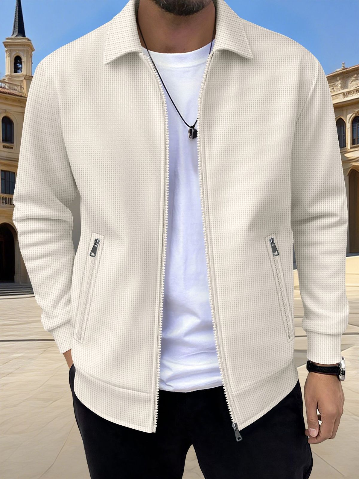 Men's Lightweight Zip-Up Jacket – Slim Fit Windbreaker With Zippered Pockets For Casual & Sports (S-XXXL)_viptrois.com
