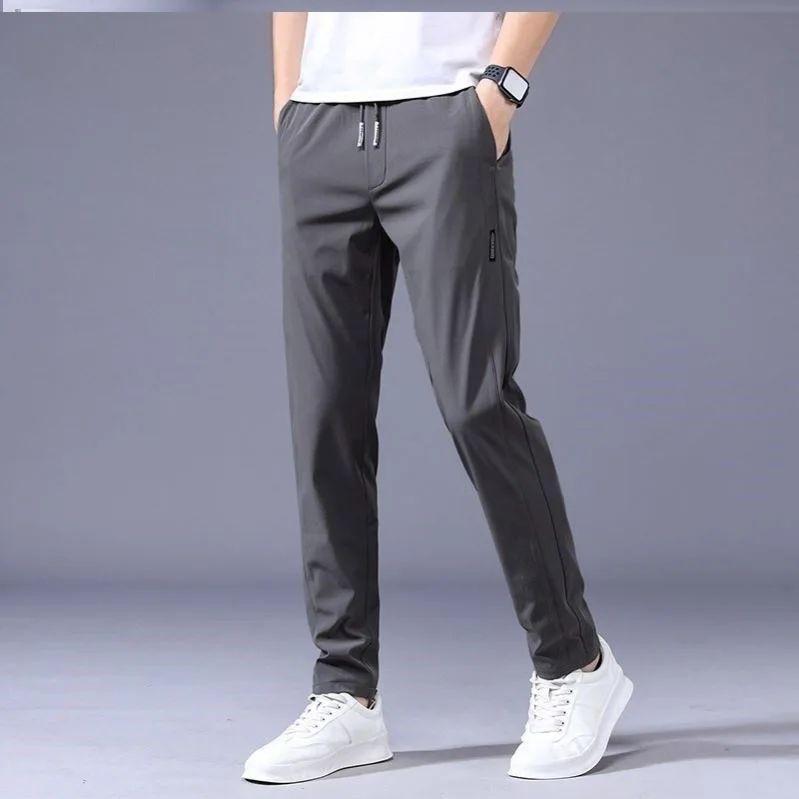 Neue Stil Hong Kong Stil Männer Sommer Dünne Casual Hosen Koreanische Version Trendy Lose-fit Gerade-bein Jogginghose Lange Hosen Männer_viptrois.com
