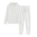 Men's Clothing Solid Color Long Sleeved Hooded Sweatshirt Suit Casual Loose Sports Two Piece Suit_viptrois.com