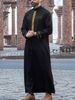 Muslim Long Sleeved Embroidered Stand Collar Arabic Style Loose Men's Casual Robe ()_viptrois.com