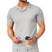 2024 Summer New Waffle V-neck Polo Shirt Lapel Cool Short-sleeved Men's Top Casual Fashion T-shirt_viptrois.com