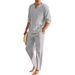 Men's Clothing Casual Solid Color Pocket Elastic Cotton And Linen Suit_viptrois.com