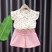 Mother & Kids Girls Summer Clothes New Style Girls Short Sleeved Suits Girls Shorts Suits Summer Children's Clothing Girls New Two Piece Suits_viptrois.com