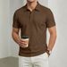 Men's Slim-Fit Polo Shirt – Breathable Jacquard Knit For Business Casual & Summer Wear (White/Navy/Coffee/Gray/Black, S-Xxxl)_viptrois.com