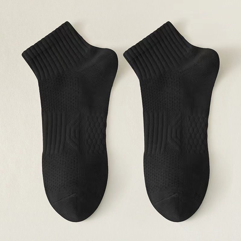 White Socks Men's Short Socks Solid Color Low Top Boat Socks Spring And Summer Deodorant Antibacterial Boys Sports Socks_viptrois.com