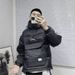 Winter New Zipper Workwear Jacket Trendy Men's Hooded Short Coat Couple Matching Pullover Cotton Clothing_viptrois.com