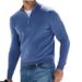 Men's Cashmere Blend High Neck Sweater – Oversized Long Sleeve Thermal Knit, Soft & Breathable (Black/White/Pastel, S-5xl)_viptrois.com
