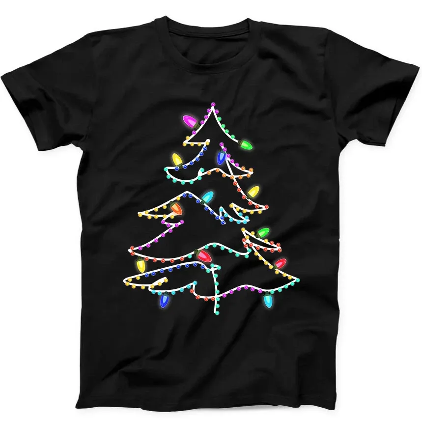 Christmas Tree Light Clebrate Best Seller Funny Gift Tee Black T Shirt Mens Womens Tees Top 145_viptrois.com