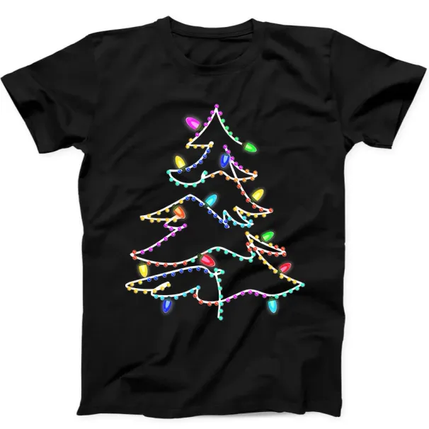 Christmas Tree Light Clebrate Best Seller Funny Gift Tee Black T Shirt Mens Womens Tees Top 145_viptrois.com