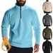 2024 American Style Men's Composite Fleece Outdoor Long Sleeve Zipper Stand Collar Base Sweatshirt_viptrois.com