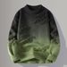 Men's Gradient Knit Sweater – Slim Fit Long Sleeve Pullover (Khaki/Black-White/Green/Blue, M-4XL)_viptrois.com