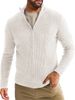 Men's Slim-Fit Knit Cardigan – Modern Quarter-Zip Pullover (S-XXXL, White/Black/Navy/Charcoal/Khaki)_viptrois.com