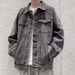 Men's Clothing Plus Size Denim Jacket Men Spring And Autumn Fashion Loose Black Handsome Workwear Jacket Men Large Size_viptrois.com
