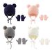 Baby clothing Solid color boys and girls baby warm knit hat and gloves two-piece set_viptrois.com
