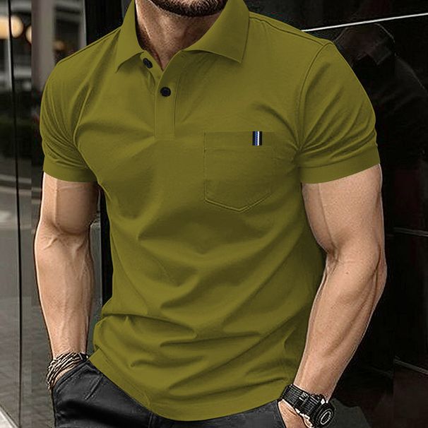 Men's Patchwork Pocket Polo Shirt – Trendy Contrast Color Design For Casual & Streetwear Style_viptrois.com