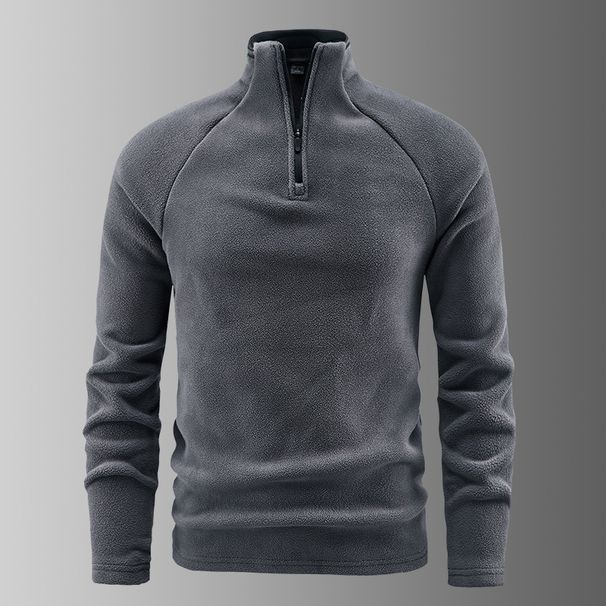 Men's Military Style Fleece Pullover Hoodie - Slim Fit Stand Collar Long Sleeve Casual Sweatshirt For Urban Streetwear_viptrois.com