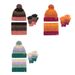 Young Girls Clothing scarf three piece set with velvet contrast color fur ball hat scarf gloves three piece set warm wool blend_viptrois.com