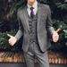 CT Casual Set For Men, Youth Groomsmen Wedding Suit, Trendy Korean Slim Fit British Style Small Suit_viptrois.com