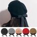 Headwear Bow Beret Caps Fashion Soft French Artist Painter Hat With Bowknot Cotton Newsboy Cap Autumn Winter_viptrois.com