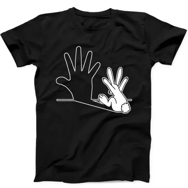 Rabbit Hand Shadow Art Cool Best Seller Funny Gift Tee Black T Shirt Mens Womens Tees Top 22_viptrois.com