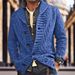 Pure New Clothing Autumn Winter Long Sleeve Thick Knit Sweater Knitted Shirt Turn-Down Collar Men's Jacket Trendy_viptrois.com
