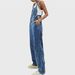 Men's Clothing Couples Outfit Men's Bib Denim Jumpsuit Ripped Denim Overalls Trousers_viptrois.com