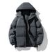 Men's Clothing Couple's Winter Puffer Jacket, Oversized Unisex Hooded Coat With 500g Polyester Fill, Streetwear Essential For Casual & Dating Outfits_viptrois.com