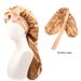 Hijab & Turban Double Layer Satin Long Tube Bow Nightcap For Women With Elastic Ribbon Silk Extended Hair Care Cap Double Sided Wear_viptrois.com