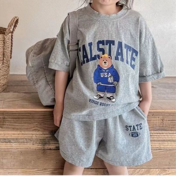 Baby Clothing Baby summer suit Boys and girls short-sleeved shorts two-piece children's tracksuit_viptrois.com