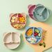 1pc 20x20x3cm Cute Bear Baby Food Supplement Tableware - Food Grade Silicone Suction Cup Dinner Plate Fall-proof Food Bowl_viptrois.com
