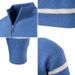 Men's Half-Zip Stripe Knit Sweater – Stand Collar Pullover With Modal-Spandex Blend (Breathable, Anti-Pilling, Relaxed Fit, Machine Washable)_viptrois.com