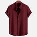 Men's Clothing Summer New Style Men's Wish Short Sleeved Solid Color Men's Shirt Tops_viptrois.com