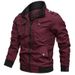 Men’s Slim-Fit Corduroy Jacket – Lightweight Zip-Up Casual Coat With Stand Collar & Side Pockets (Black/Khaki/Burgundy, M-5XL)_viptrois.com