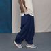 Cityboy Men's Loose Wide Leg Jeans Dark Blue Straight Hip Hop Street Dance Retro Skateboard Pants Japanese Style_viptrois.com