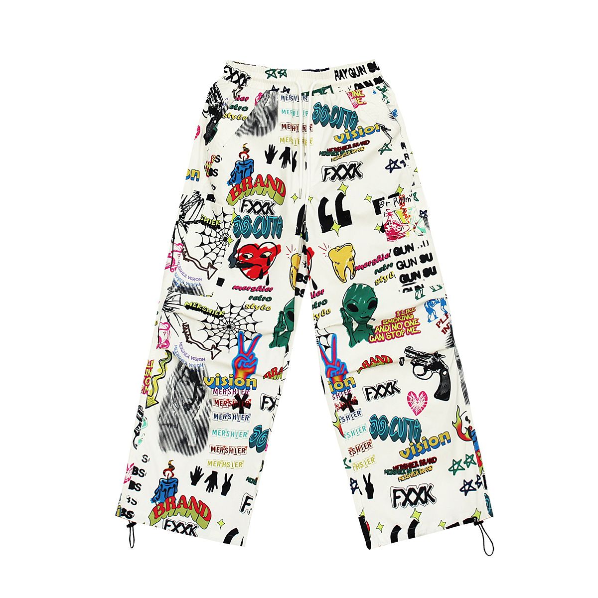 Men's Clothing Fashion Brand∣Retro Camouflage Graffiti Casual Pants Unisex New Straight Wide Leg Pants_viptrois.com