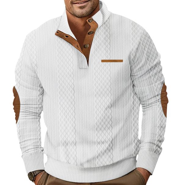 Cross-border American New Spring And Autumn European Size Men's Outdoor Leisure Stand-up Collar Long-sleeved Jacquard Knitted Pullover Sweater Spot_viptrois.com