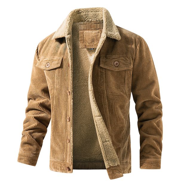 2024 Winter Male Youth Multi Bag Winter Loose Corduroy Warm Cotton Jacket Recommend_viptrois.com