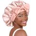 Satin Ribbon Bow Wide Brim Sleep Cap For Women – Soft Silk-Like Hair Protection In Multiple Colors_viptrois.com