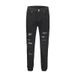 Men's Clothing High Street Diamond Splash Ink Wash Hole Patch Patchwork Hot Diamond Jeans Beggar Pants_viptrois.com