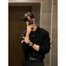 Pure Trendy New Dongdaemun Korean Clothing Turn-Down Sweater Men's Designer Polo Collar Skin-Friendly Loose Knitwear_viptrois.com