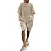 Men's Clothing Summer Men's Jacquard Sports Suit V Neck Quick Drying Short Sleeved Ice Feeling Shorts Elastic High Street Two Piece Suit_viptrois.com