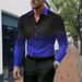 Men's Clothing Men's Slim Fit Ombre Digital Print Long Sleeve Shirt - Breathable Casual Office Wear For Spring & Autumn_viptrois.com
