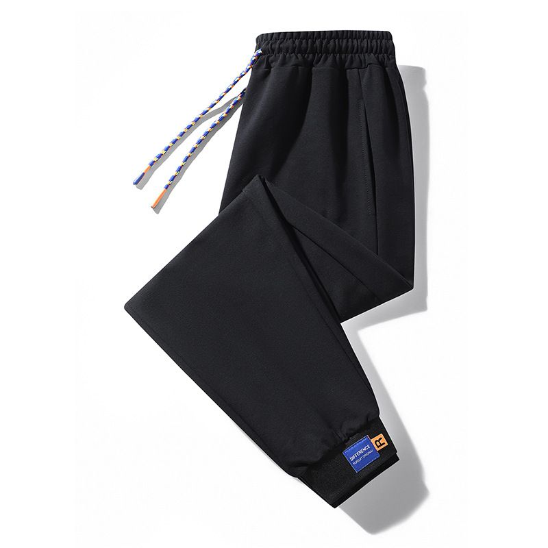 Men's Casual Jogger Pants - Soft & Breathable Polyester, Elastic Waistband, Comfort Fit For Everyday Wear (Black, Grey, White)_viptrois.com