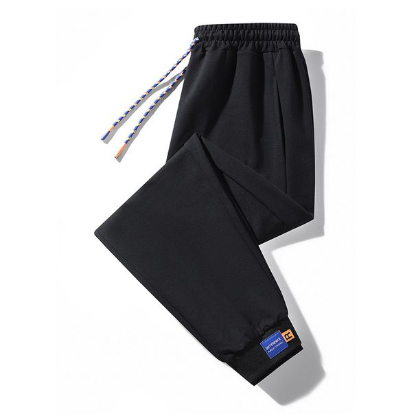 Men's Casual Jogger Pants - Soft & Breathable Polyester, Elastic Waistband, Comfort Fit For Everyday Wear (Black, Grey, White)_viptrois.com