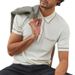 Men's Clothing Summer New Knitted Lapel Short Sleeve Polo Shirt Men's T Shirt Bk0015_viptrois.com