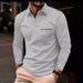 Men's Clothing Long Sleeved Polo Shirt Zipper Pocket Men's Sports Long Sleeved Tops Men_viptrois.com